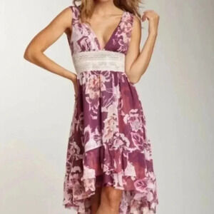 Free People Purple Floral Midi Dress